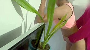 Cogiéndome a la muchachita de limpieza que contrató mi esposa