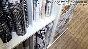 Public Blobjob And Doggy In A Hardware Store - So Risky