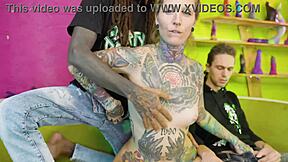 Three On One Rough Group Sex For Tattoo Maid