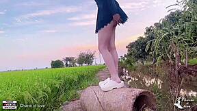 i enjoy beautiful rice fields with friends