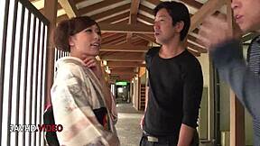 Japanese aoi mizuno gives outdoor blowjob