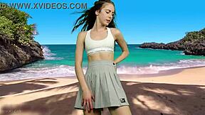 She has no panties wait until the wind blows