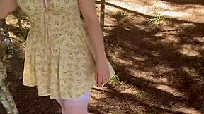 Beautiful girlfriend fucks me hard on first forest date