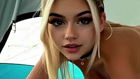 Young girl goes to a fun rave party night