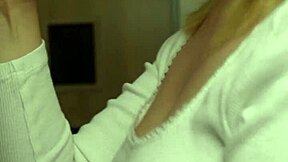 Busty step sis gives sloppy blowjob and takes cum on tits