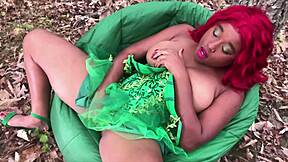 Curvy ebony beauty enjoys solo pleasure