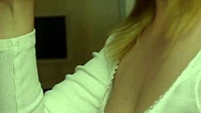 Busty step sis gives sloppy blowjob and takes cum on tits