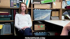 Pervofficer - old vigilant security fucks lovely redhead katy kiss at his office
