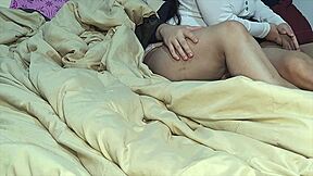 Stepmother shares bed and rides huge cock with rough intensity