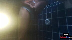 Thai teen gives pool blowjob to boyfriend