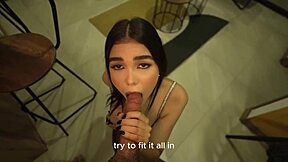 sexy colombian in lingerie fucks hard and swallows every drop of cum