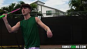 hot tennis player threesome fucks step cousins
