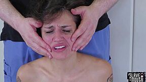 cum eating slave teen gags on cock and ass merry-go-round
