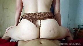 lift up my leopard-print dress and shove your thick cock in my ass first time