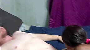Black girl loves to suck white bosses cock