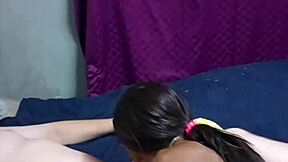 Black girl loves to suck white bosses cock