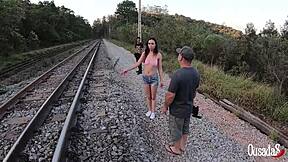 amanda borges shows off outdoors in public
