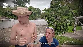 PERV GRANDMA hires young gardener for anal