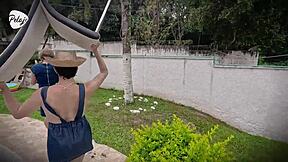 PERV GRANDMA hires young gardener for anal