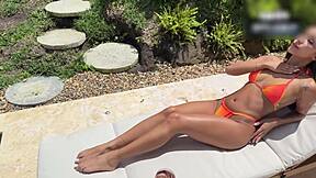 pool afternoon leads to hot sex with cute colombian
