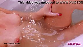 amazing brunette teen masturbates on sofa