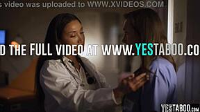 latina milf doctor seduces and fucks petite 18+ nurse to save her job