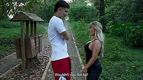 Blonde sucks strangers cock right in park today