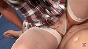 this blonde bitch gets titty fucking and cum