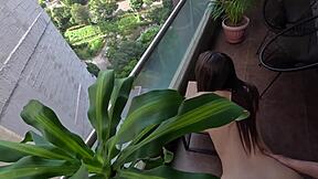real 18 year old girl has sex on a balcony