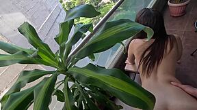 real 18 year old girl has sex on a balcony