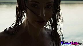 petite czech teen strips and poses naked at beach