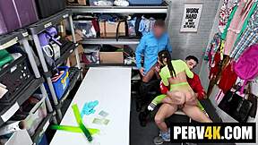 petite teen with alien tits joins threesome with thief