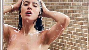 Ambar prada shows perfect breasts in shower