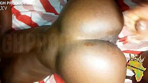 Skinny african teen 18+ slut riding my long dick.