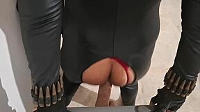 bubble ass trans black widow anal fucking herself during secret mission