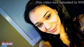 Tattooed petite 18+ brunette sabrina passionate blowjob