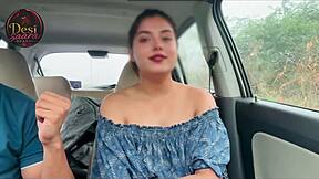 Indian beautiful stepsister taken outdoors and fucked hard when she was alone in the car