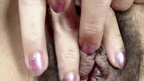 Rub clit hairy pussy nature body petite 18+