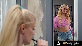 milf charlotte stokely and stepbae khloe kingsley risk getting caught eating pussy