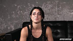 petite slut tiny prudence spanked while gagging dildo