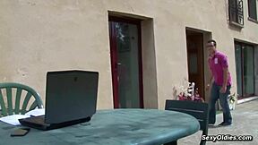 busty french housewife takes anal outdoors