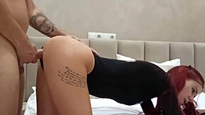 Hot girl sucks cock and gets cum on ass