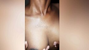 submissive girl sucks balls before cum on pretty tits