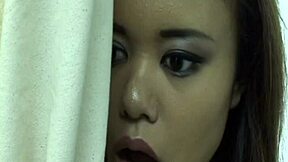 the asian teen is caught by her sister with visitors