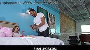 Smallhoe experiences a powerful orgasm with her stepdad in this intimate scene