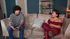 the busty stepmother knows how to teach her stepson well