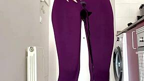 pissing my leggings after the gym got home with a bursting full bladder wetting my yoga pants & panties