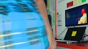 latina schoolgirl dances in her uniform with pretty moves