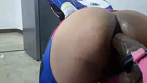 Fat ass dva sissy embarrassed after farting massive anal creampie by bbc dildo