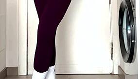 pissing my leggings after the gym got home with a bursting full bladder wetting my yoga pants & panties